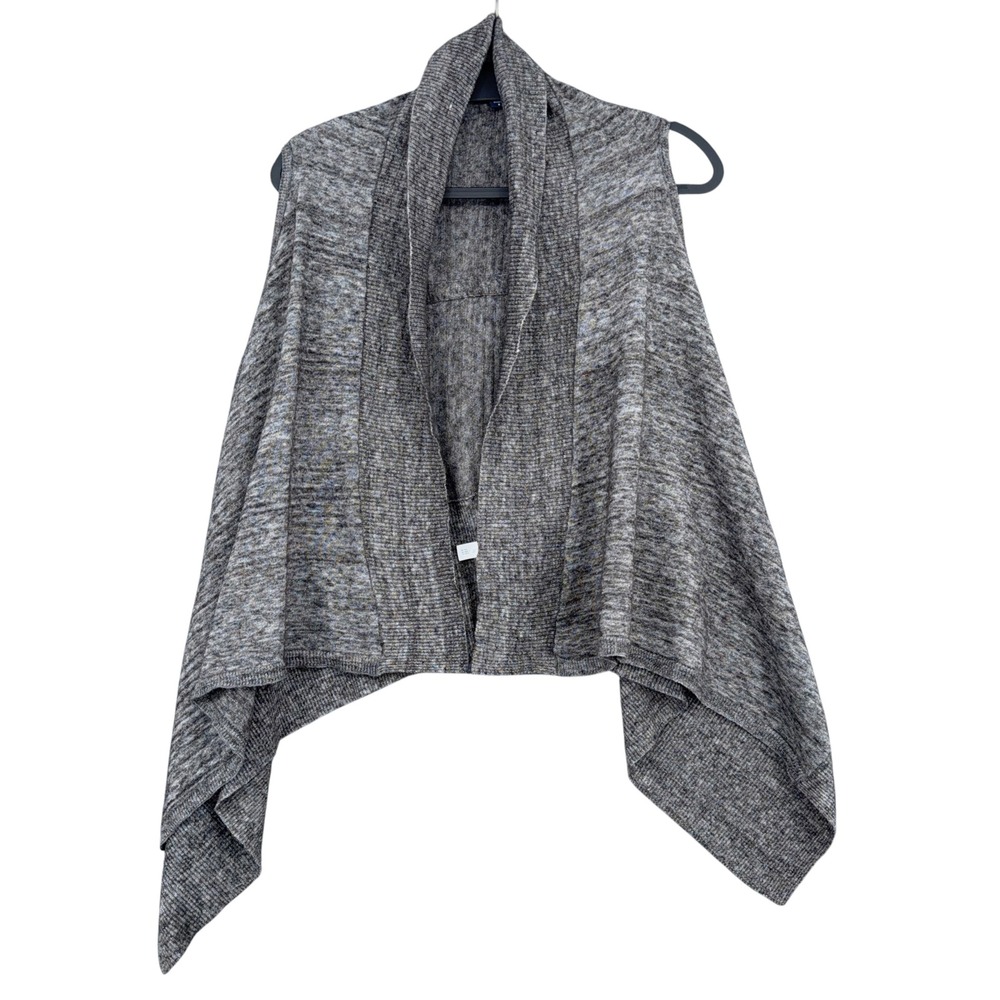 Gap Open Front Draped Vest Women S Wool Alpaca Blend Marled Gray